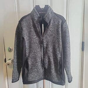 Beverly Hills Polo Club Full Zip Sweater Gray Size Medium